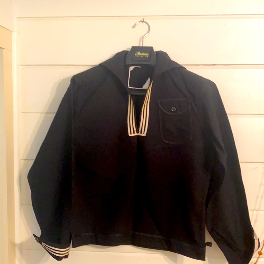 WW ll US NAVY CRACKER JACK BLUE UNIFORM TOP  MINT CONDITION see video